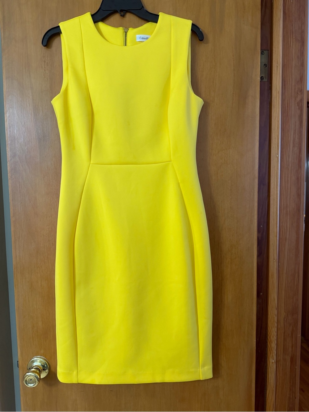 NWOT Calvin Klein Yellow Sleeveless Sheath Dress